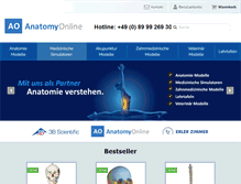 Tablet Screenshot of anatomy-online.com